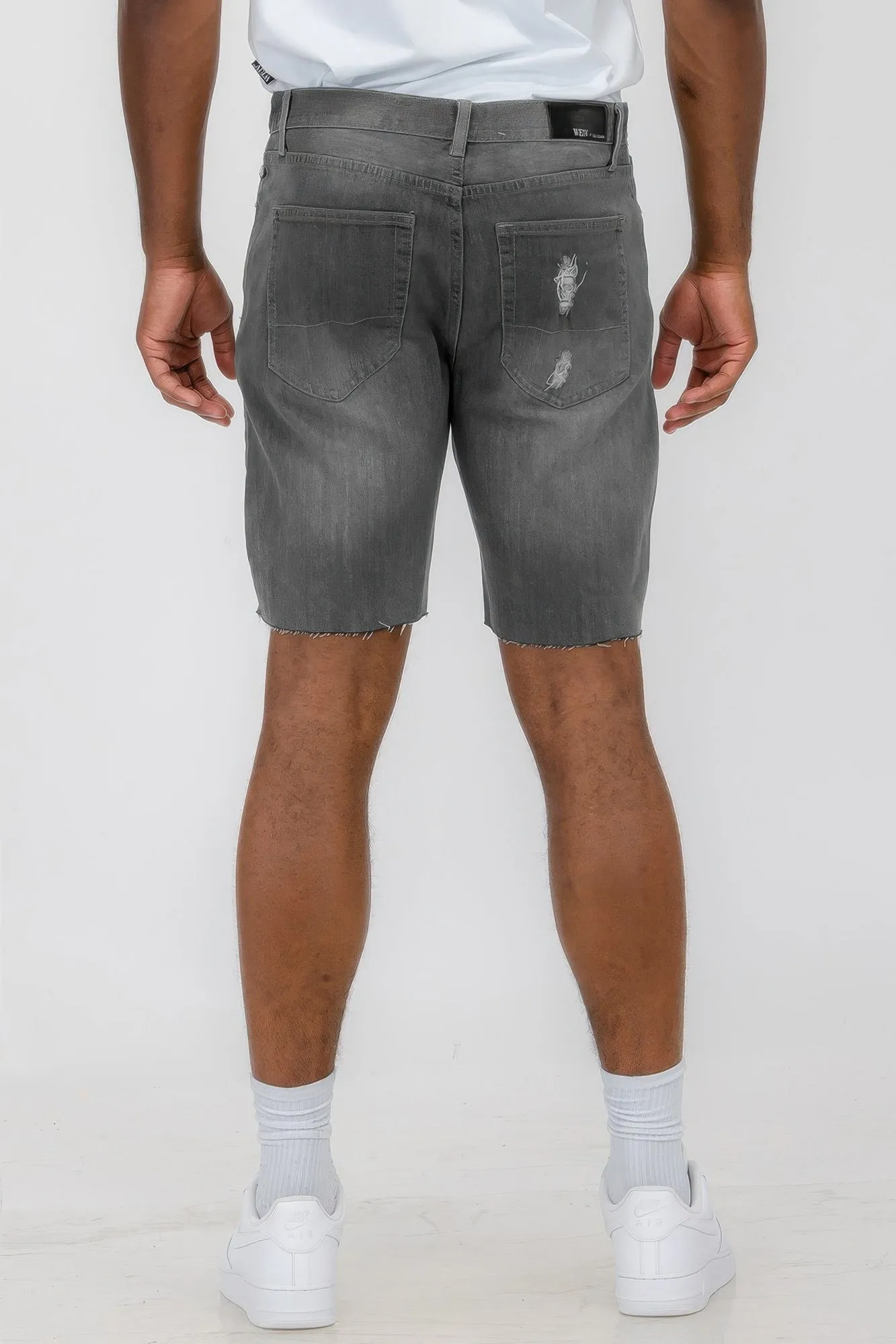 Distressed Stretch Denim Shorts sold by Unique Kulture product image thumbnail 4