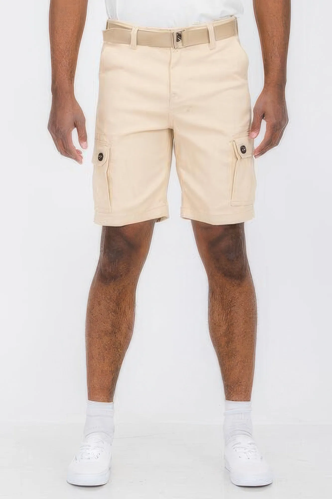 Mens Belted Cargo Shorts With Pockets sold by Unique Kulture