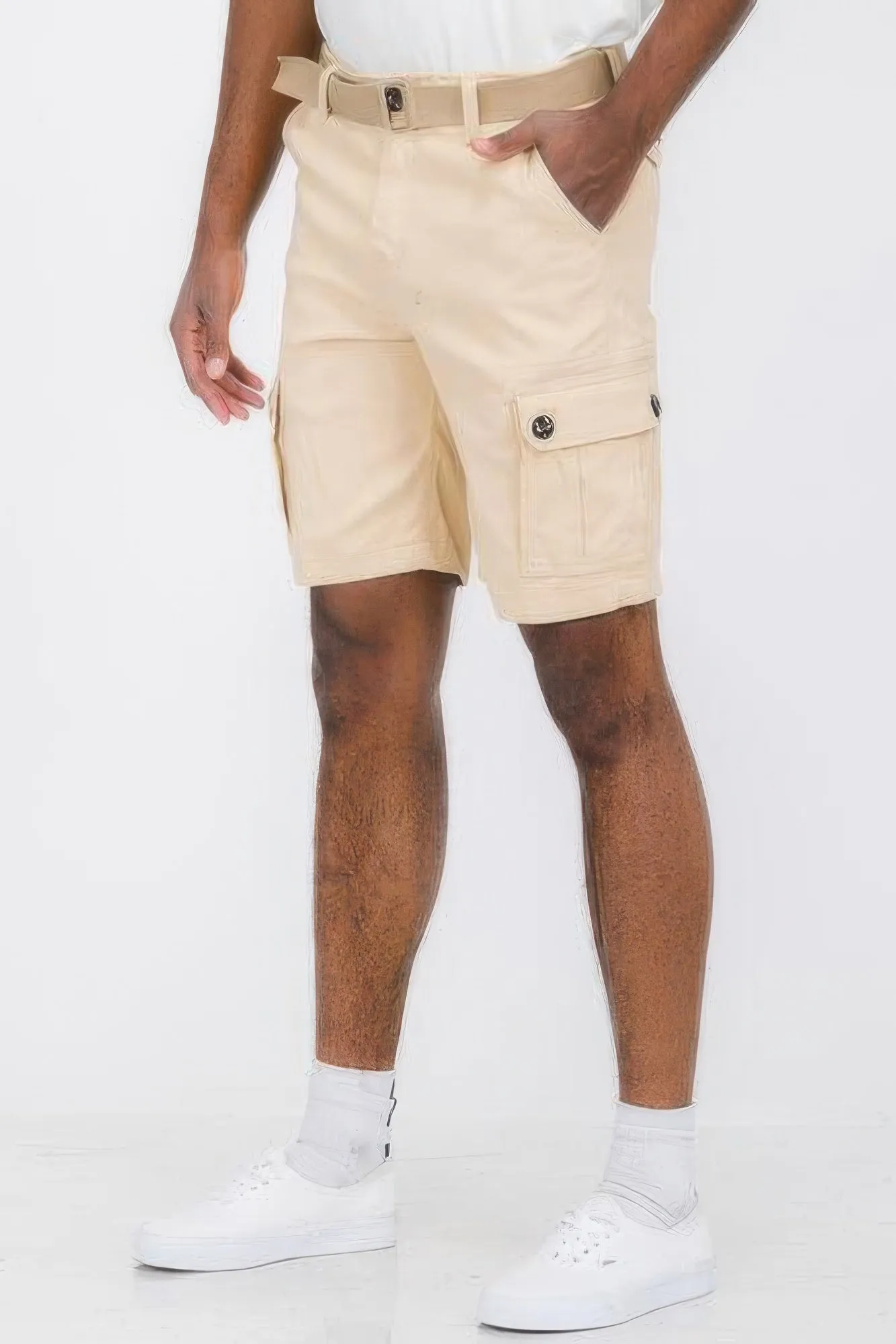 Mens Belted Cargo Shorts With Pockets sold by Unique Kulture product image thumbnail 2