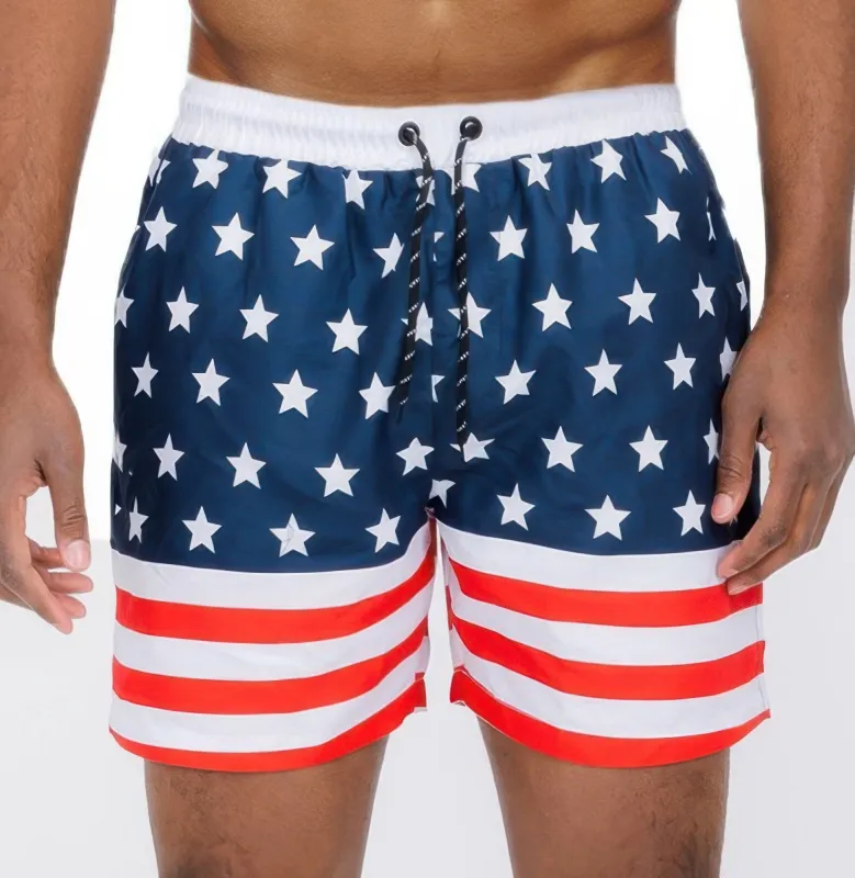 Team Usa Flag Swim Shorts made by Unique Kulture