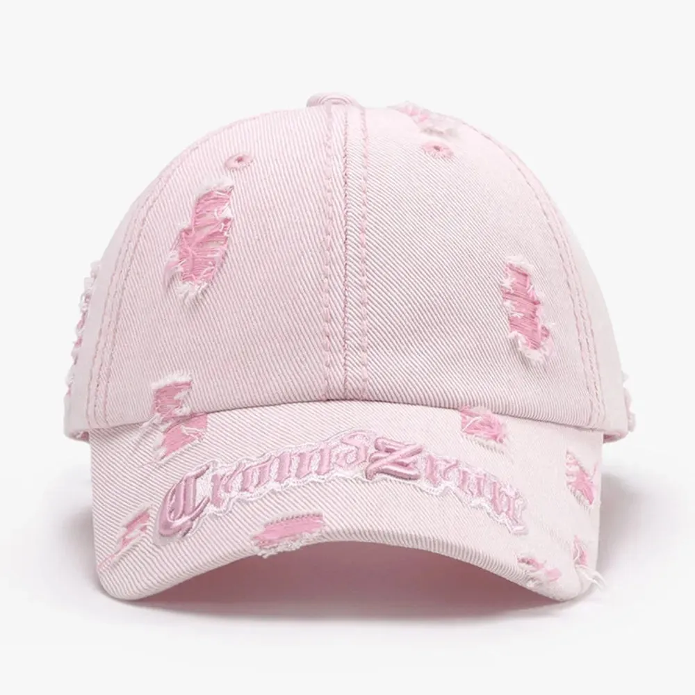 Distressed Letter Embroidered Baseball Cap sold by Unique Kulture