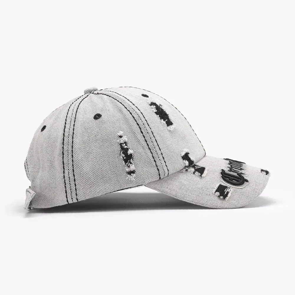 Distressed Letter Embroidered Baseball Cap sold by Unique Kulture product image thumbnail 5
