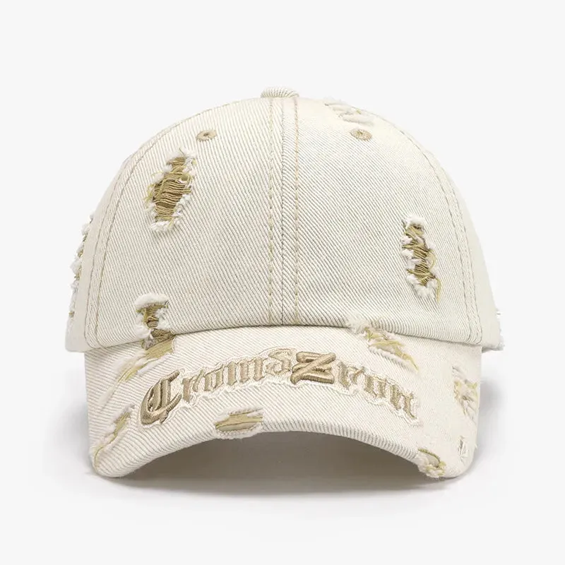 Distressed Letter Embroidered Baseball Cap sold by Unique Kulture product image thumbnail 2