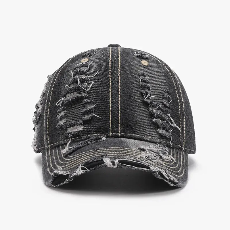 Distressed Adjustable Cotton Baseball Cap sold by Unique Kulture