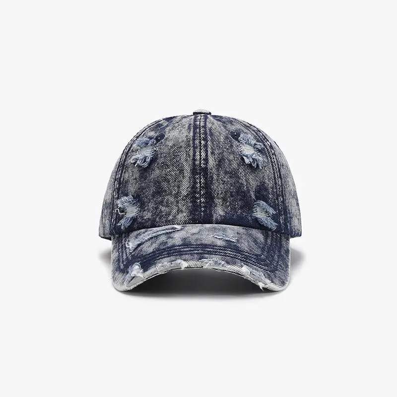 Distressed Cotton Baseball Cap made by Trendsi