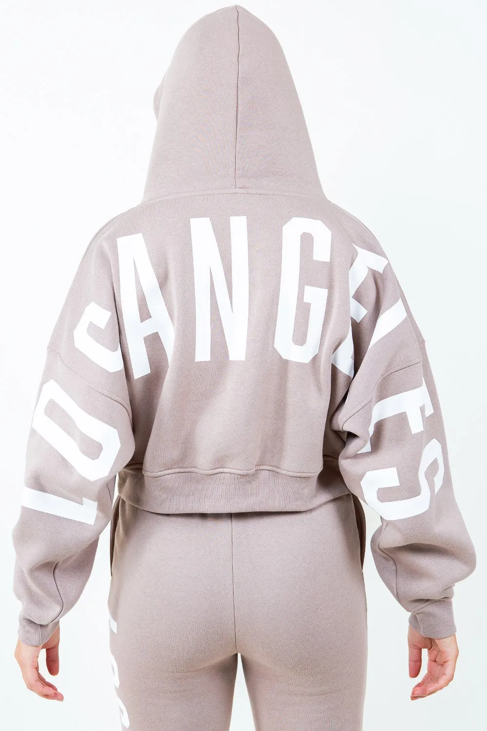 American Bazi Letter Graphic Long Sleeve Drawstring Cropped Hoodie sold by Unique Kulture product image thumbnail 3