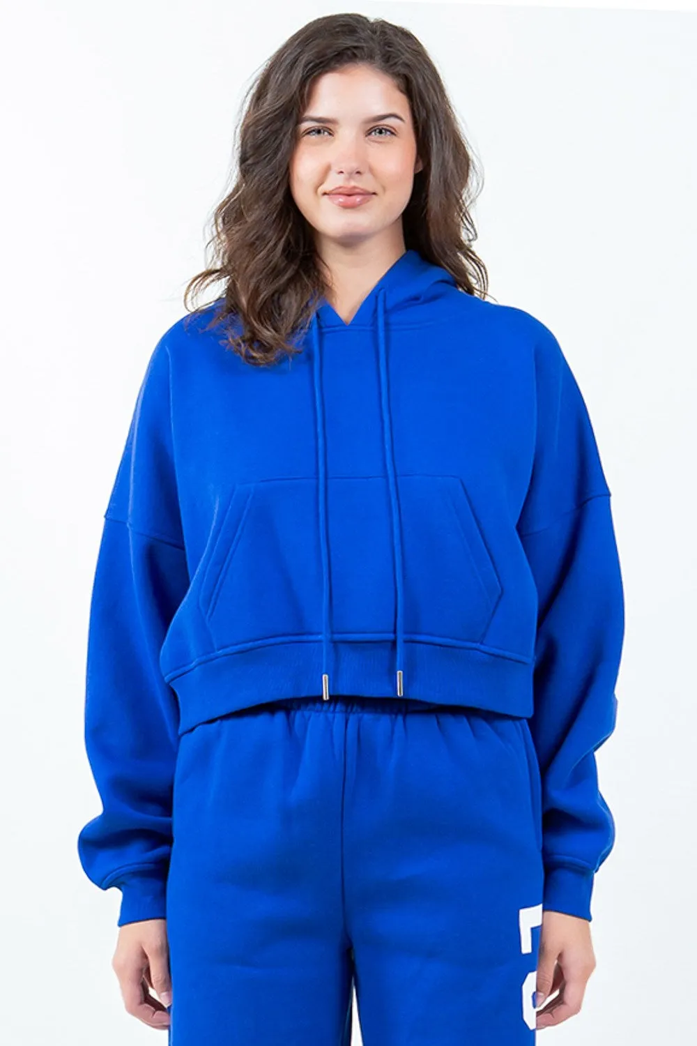 American Bazi Letter Graphic Long Sleeve Drawstring Cropped Hoodie sold by Unique Kulture product image thumbnail 2