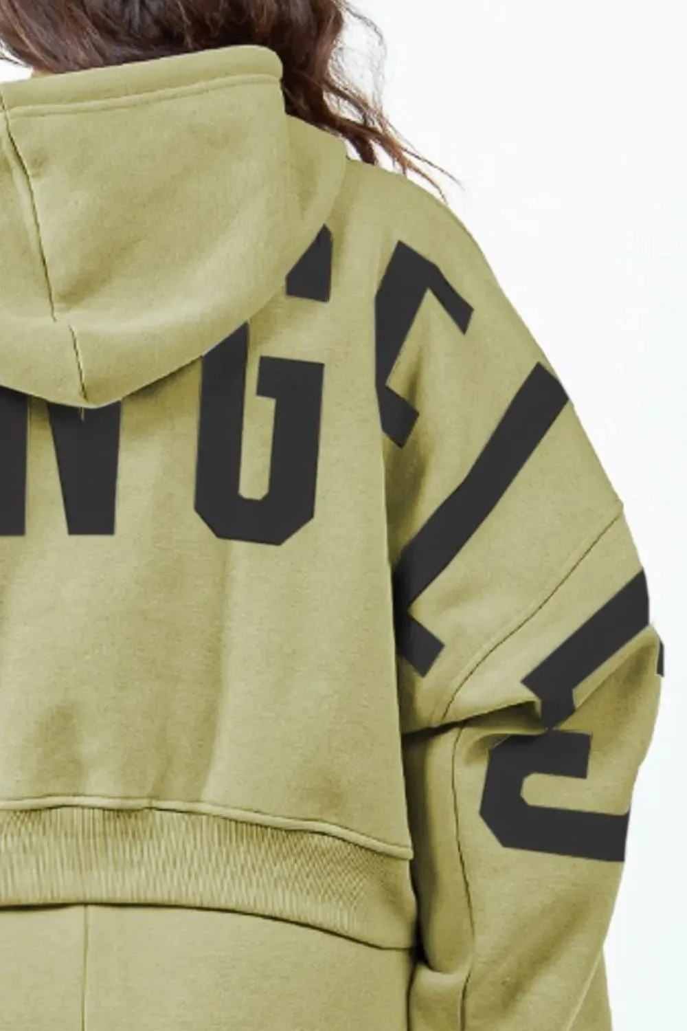 American Bazi Cropped Hoodie – Letter Graphic, Long Sleeve, Drawstring sold by Unique Kulture product image thumbnail 3