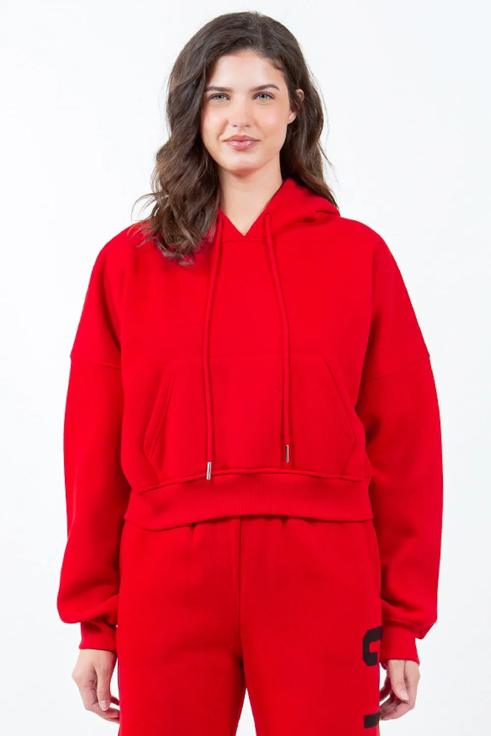 American Bazi Letter Graphic Long Sleeve Drawstring Cropped Hoodie sold by Unique Kulture product image thumbnail 3