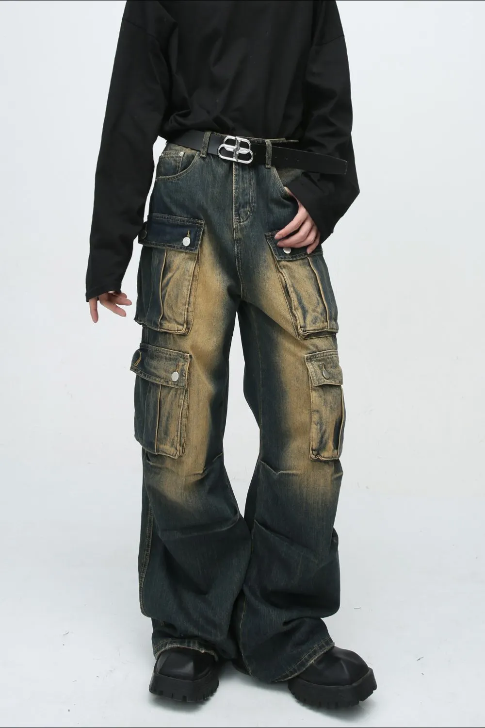 High Waist Jeans with Cargo Pockets sold by Unique Kulture product image thumbnail 3