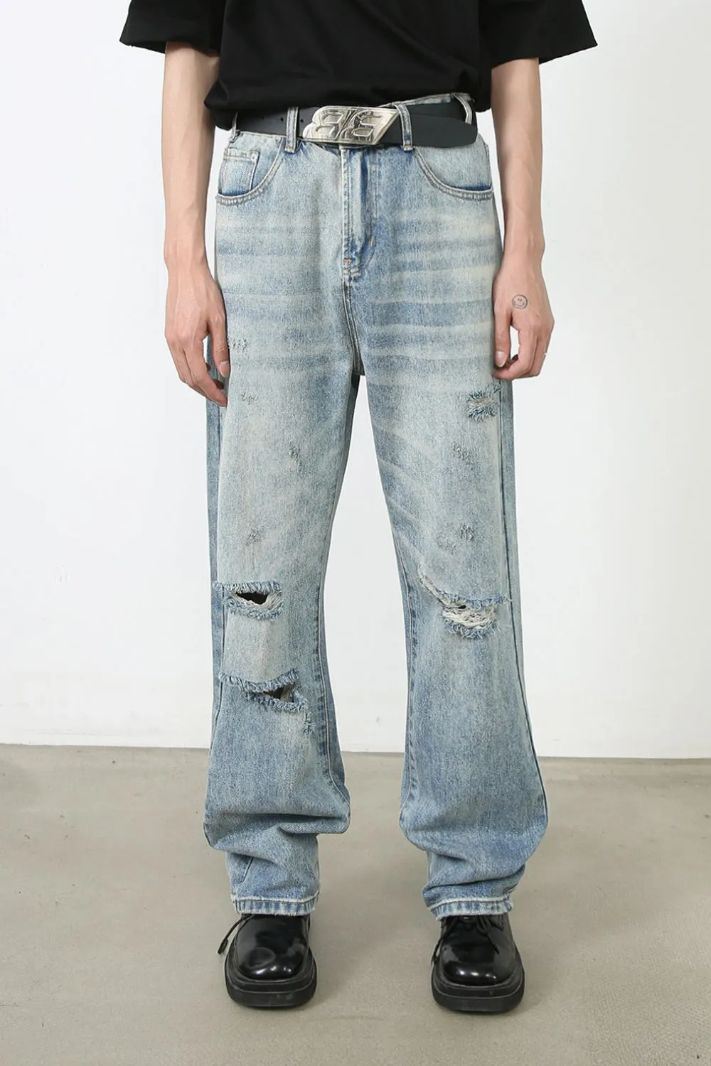 Men's Distressed Jeans with Pockets sold by Unique Kulture product image thumbnail 2