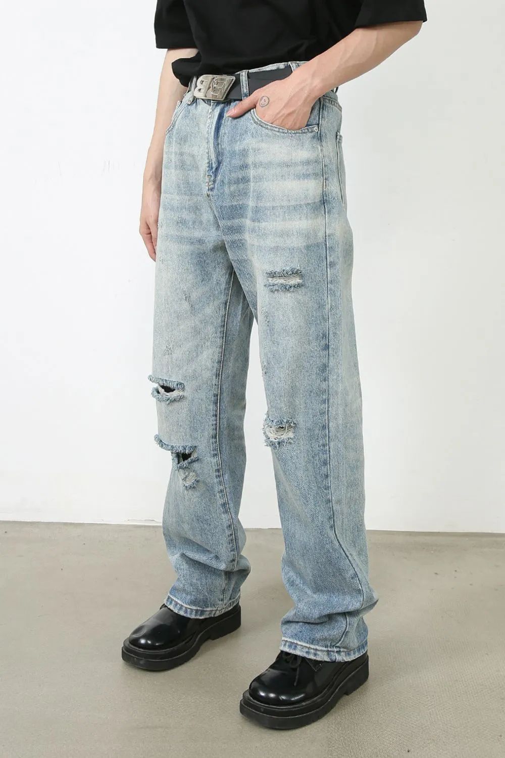 Men's Distressed Jeans with Pockets sold by Unique Kulture product image thumbnail 3