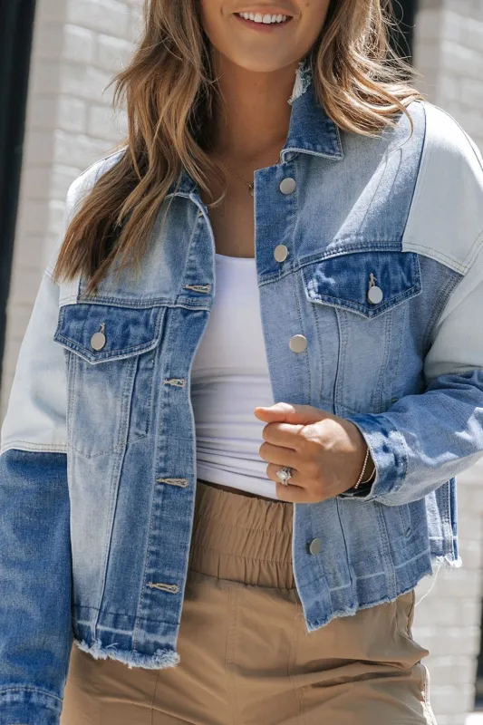 Distressed Button Up Drop Shoulder Denim Jacket sold by Unique Kulture