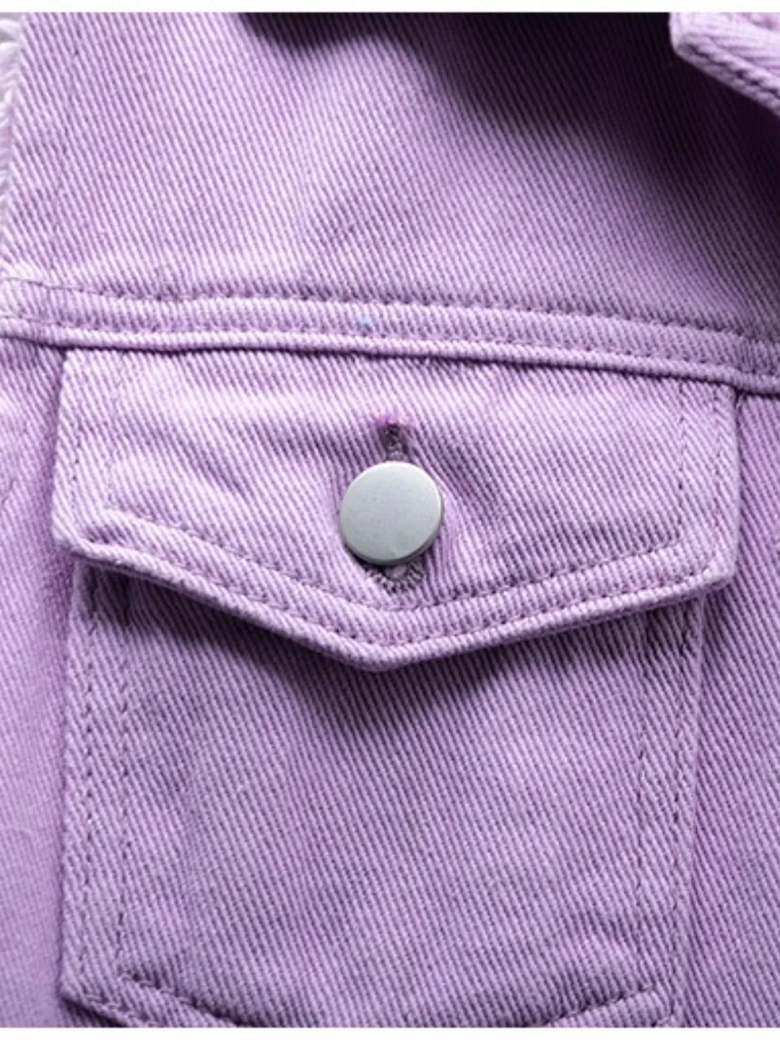 Full Size Button Down Raw Hem Sleeveless Denim Jacket Plus Size sold by Unique Kulture product image thumbnail 3