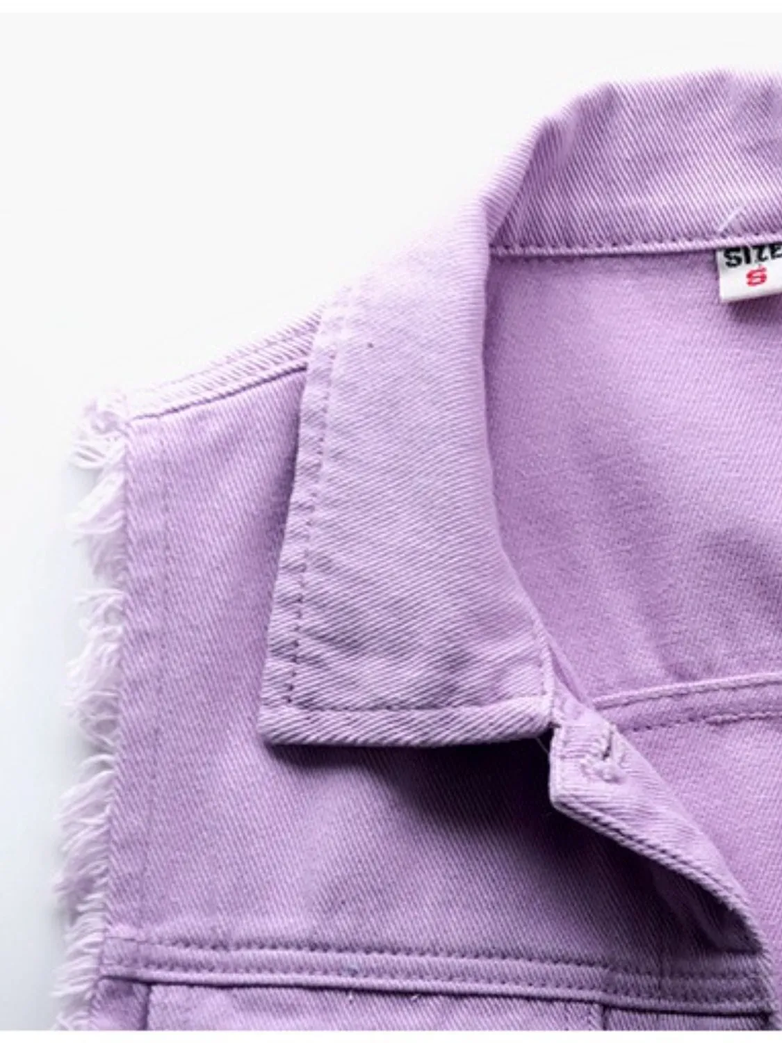 Full Size Button Down Raw Hem Sleeveless Denim Jacket Plus Size sold by Unique Kulture product image thumbnail 4