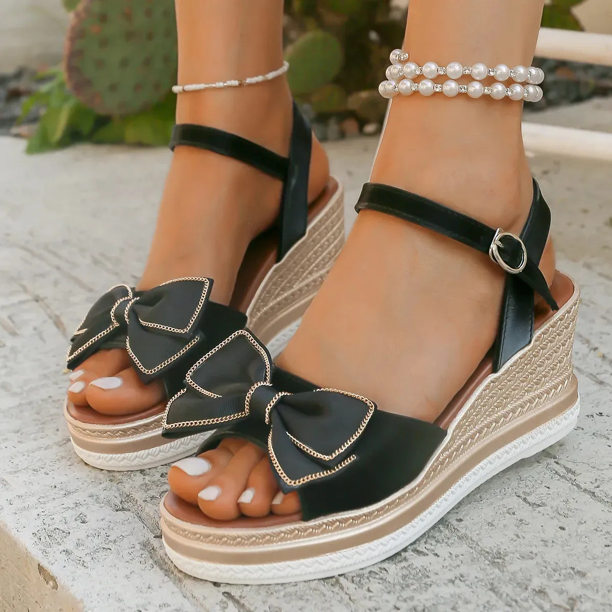 Peep Toe Wedge Sandals sold by Unique Kulture