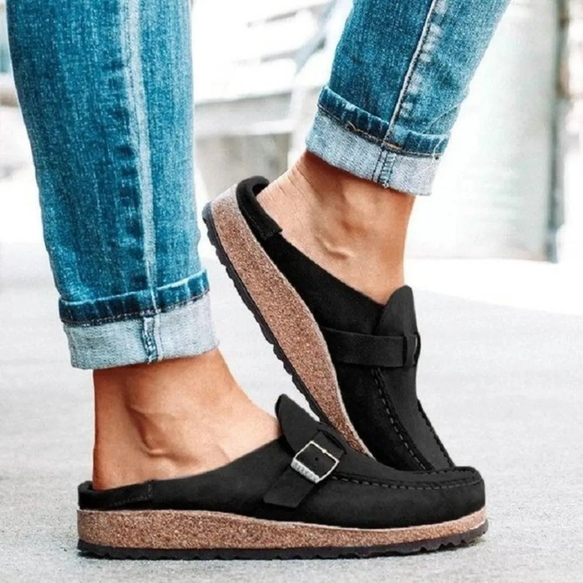 Round Toe Low Heel Buckle Loafers sold by Unique Kulture product image thumbnail 4