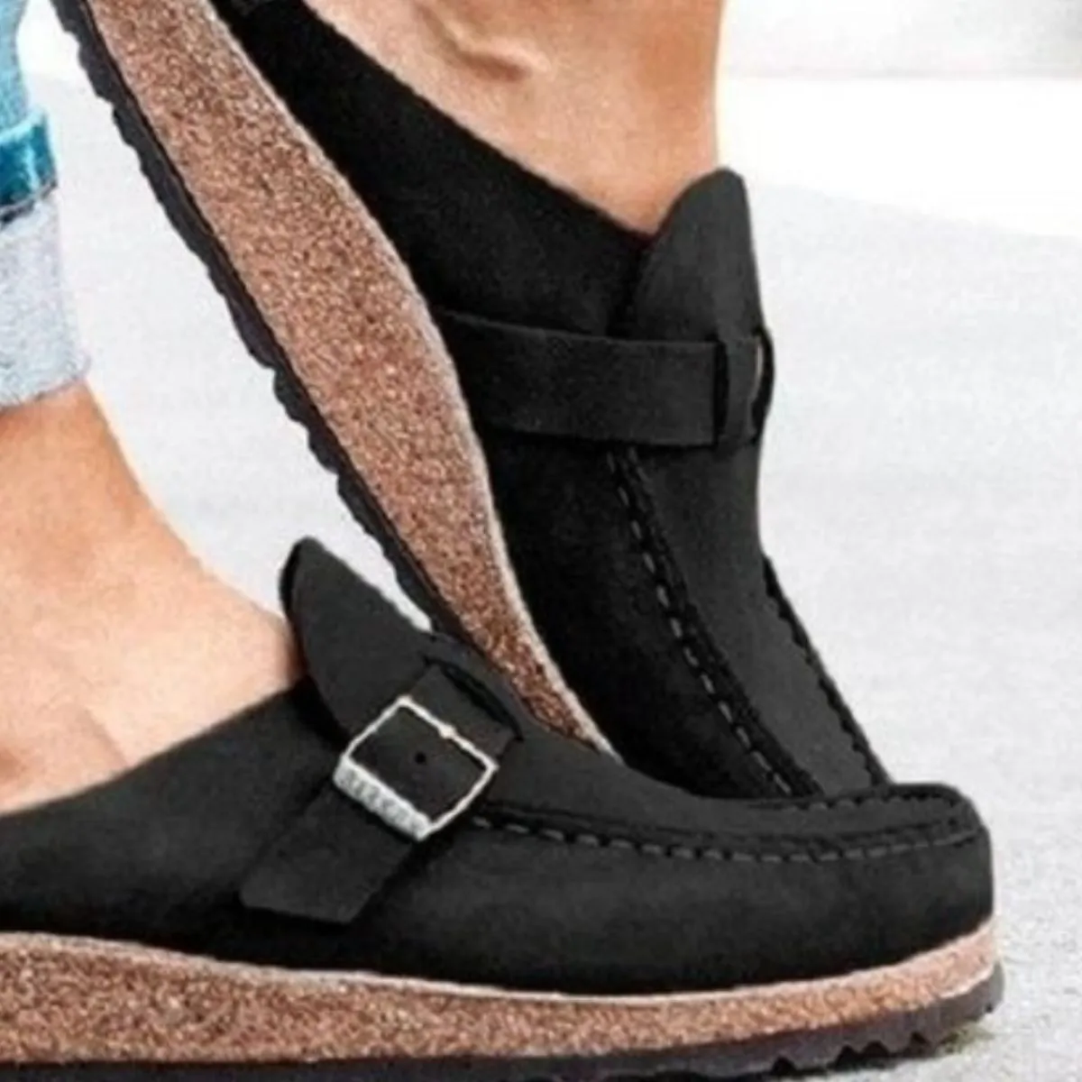 Round Toe Low Heel Buckle Loafers sold by Unique Kulture product image thumbnail 5