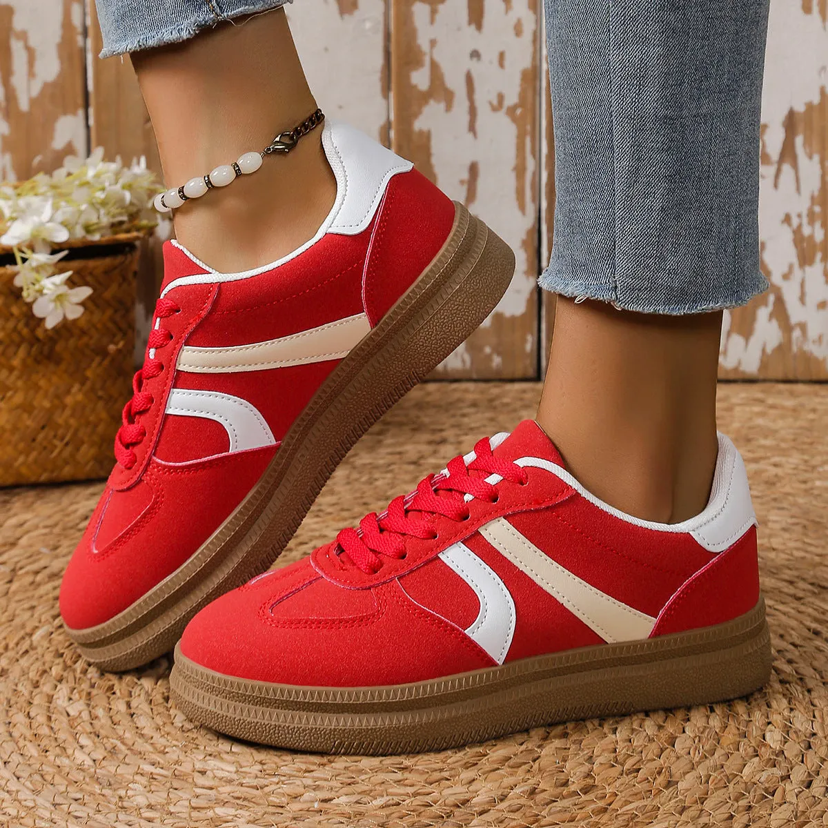 Contrast Round Toe Platform Sneakers sold by Unique Kulture product image thumbnail 2