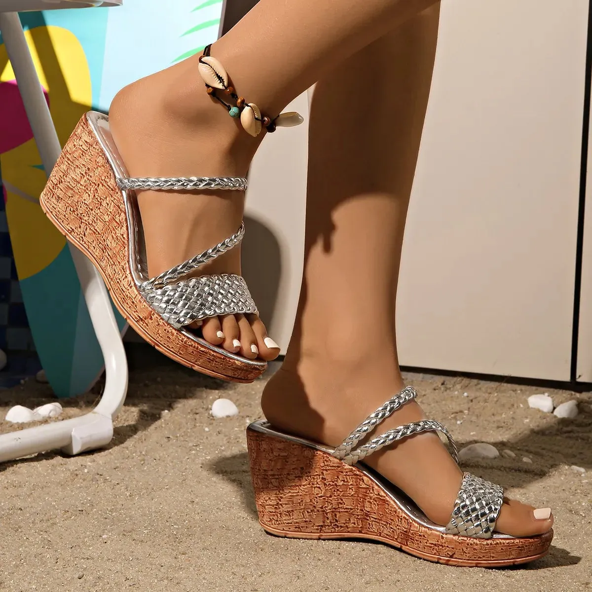 Open Toe Wedge Sandals sold by Unique Kulture product image thumbnail 2