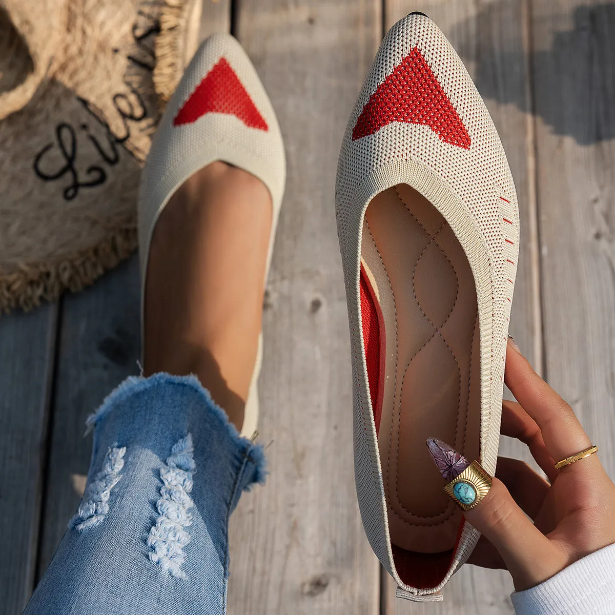 Mesh Point Toe Flat Slip-Ons sold by Unique Kulture product image thumbnail 5