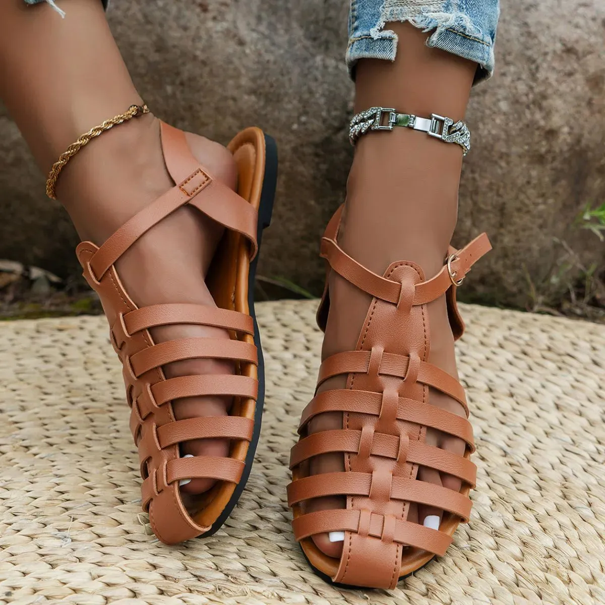 Round Toe Flats Sandals sold by Unique Kulture product image thumbnail 4