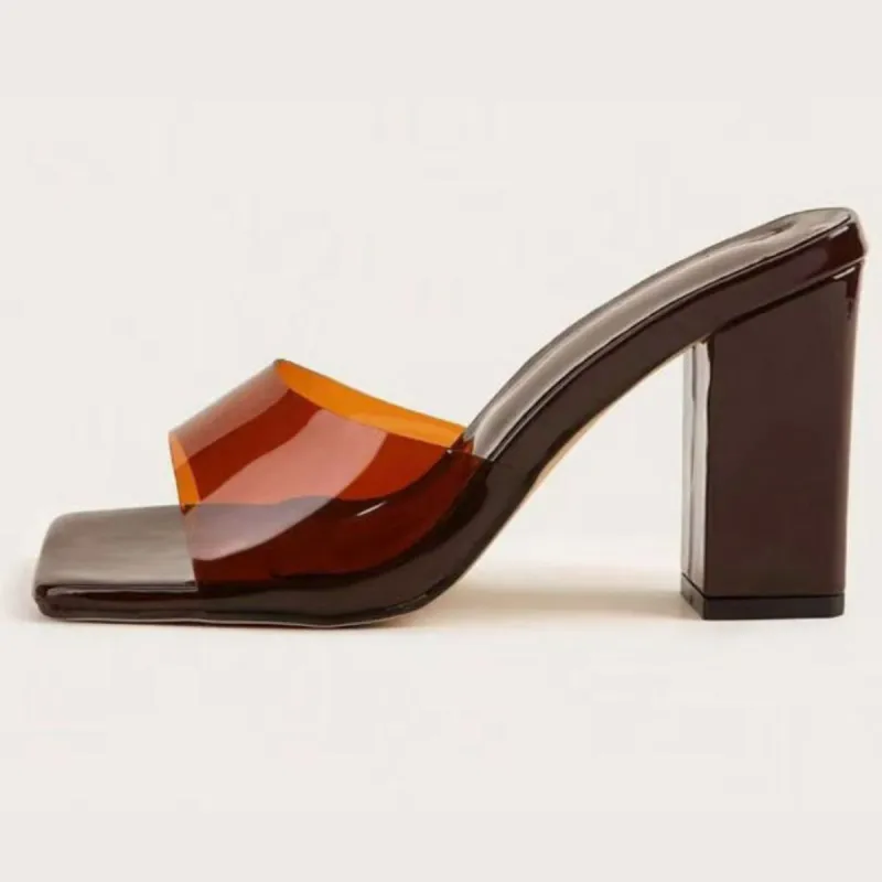 Square Toe Block Heels Sandals made by Trendsi