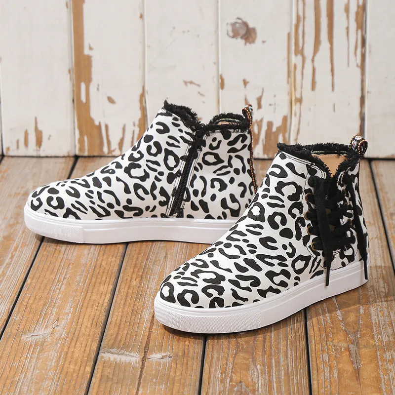 Lace-Up Round Toe Canvas Boots with Side Zip sold by Unique Kulture product image thumbnail 4