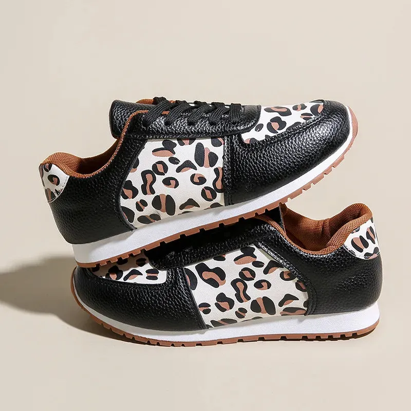 Leopard Round Toe Lace Up Sneakers sold by Unique Kulture product image thumbnail 3
