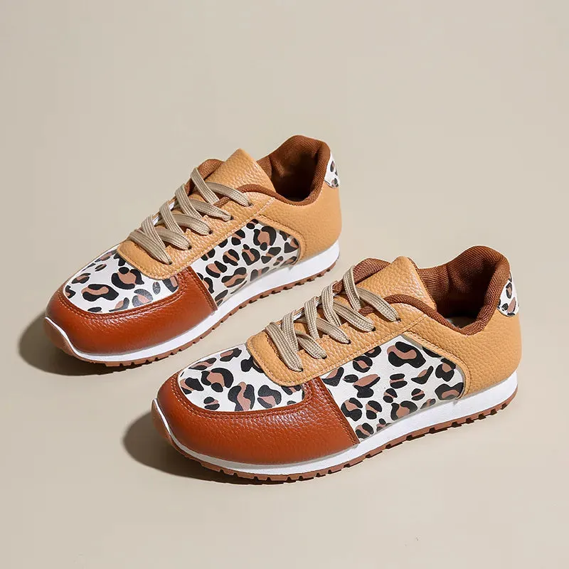 Leopard Round Toe Lace Up Sneakers sold by Unique Kulture product image thumbnail 4
