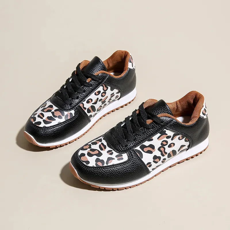 Leopard Round Toe Lace Up Sneakers sold by Unique Kulture product image thumbnail 2