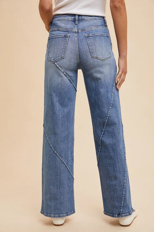 Annie Wear Decorative Seams Wide Leg Jeans sold by Unique Kulture product image thumbnail 4