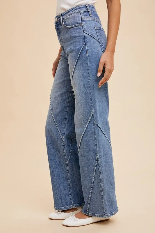 Annie Wear Decorative Seams Wide Leg Jeans sold by Unique Kulture product image thumbnail 2