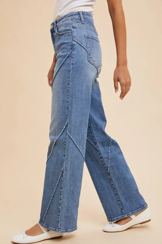 Annie Wear Decorative Seams Wide Leg Jeans sold by Unique Kulture product image thumbnail 3