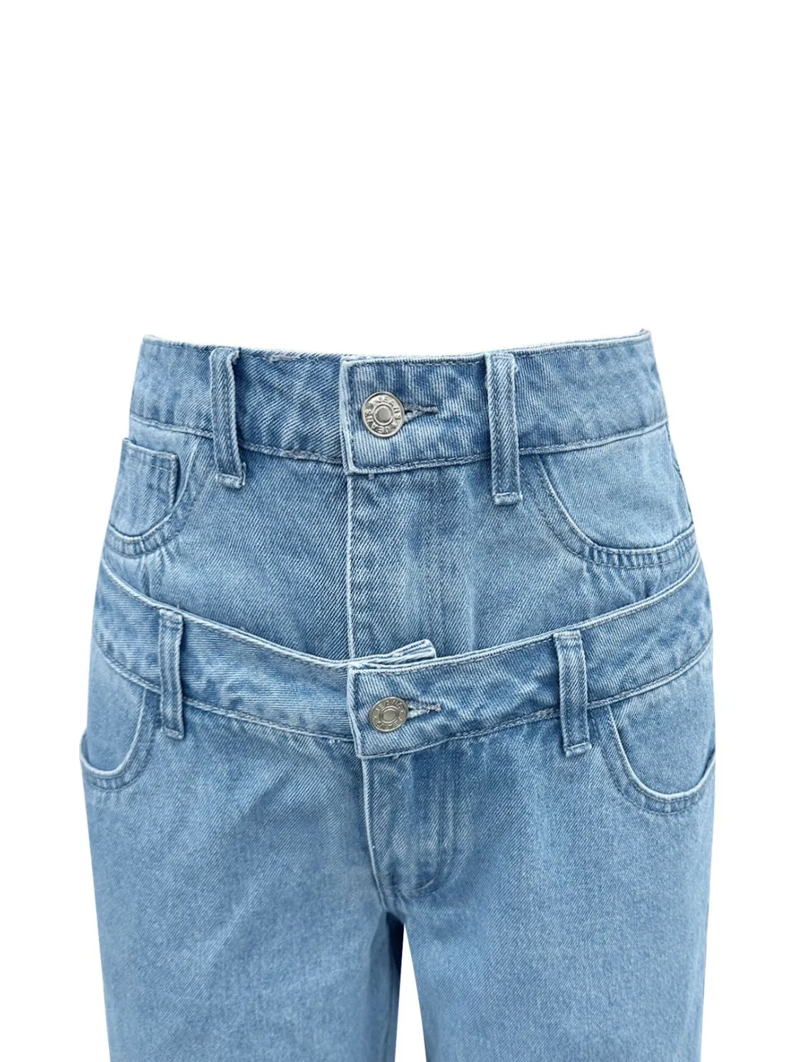 Faux Layered High Waist Jeans sold by Unique Kulture product image thumbnail 5