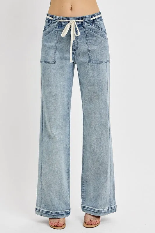 RISEN Full Size Straight Leg Jeans with Pockets Plus Size sold by Unique Kulture