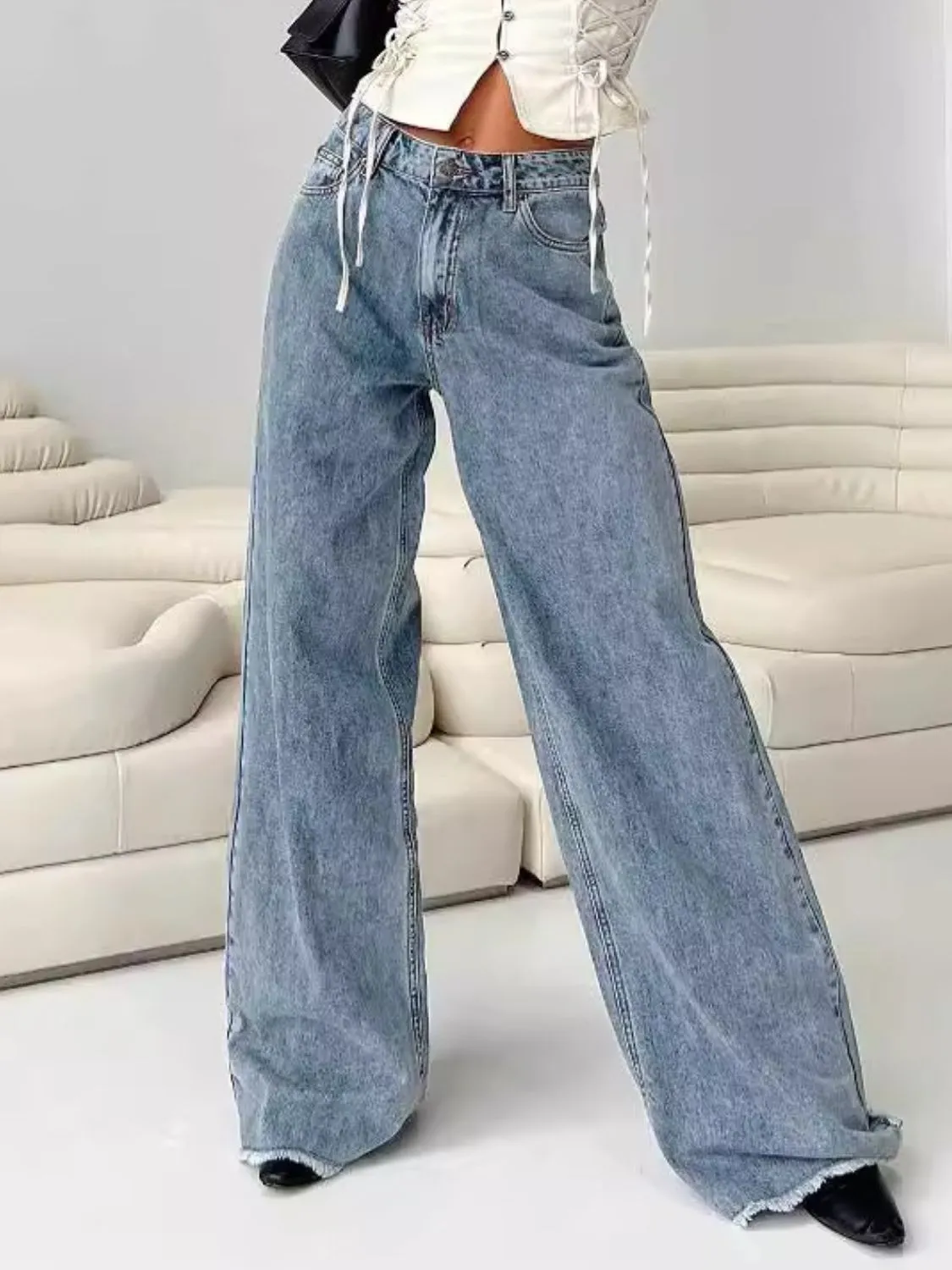 Wide Leg Jeans with Pockets sold by Unique Kulture