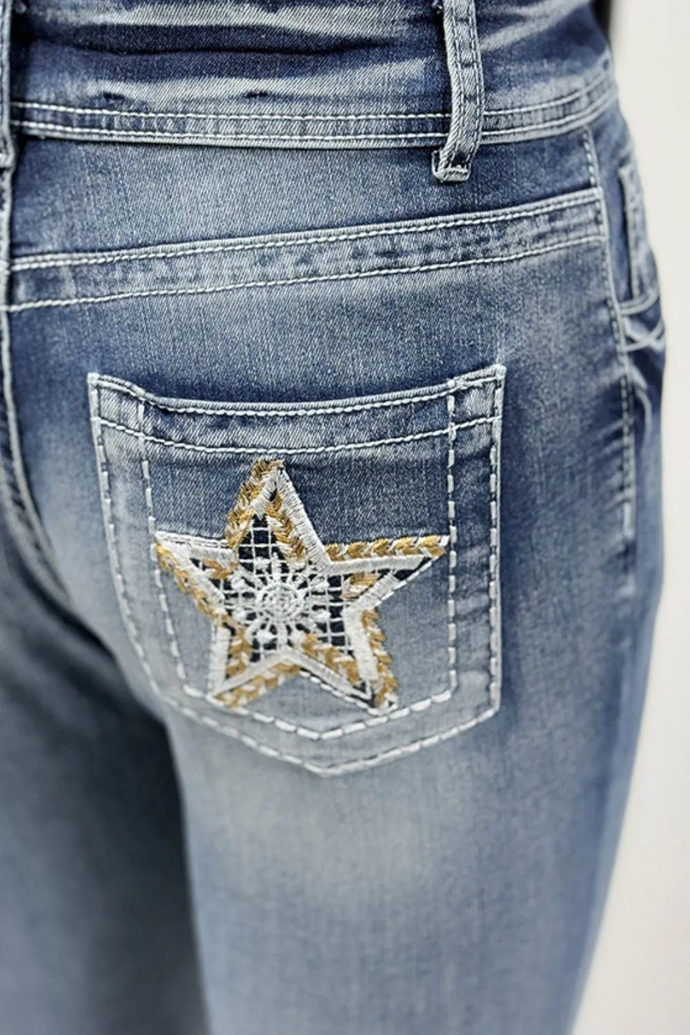 Star Embroidered Bootcut Jeans sold by Unique Kulture product image thumbnail 4