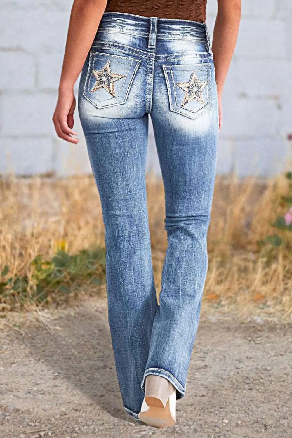Star Embroidered Bootcut Jeans sold by Unique Kulture product image thumbnail 2
