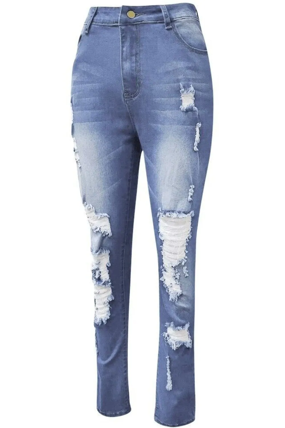 Full Size Distressed Skinny Jeans Plus Size sold by Unique Kulture product image thumbnail 5