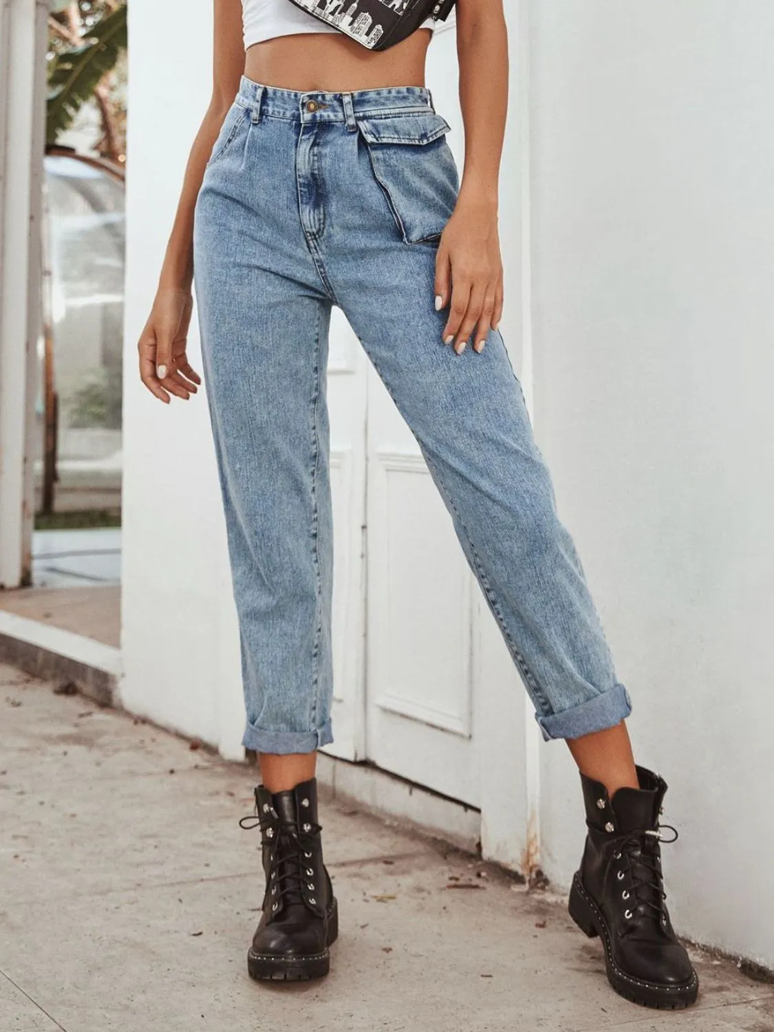 High Waist Straight Leg Jeans sold by Unique Kulture product image thumbnail 5