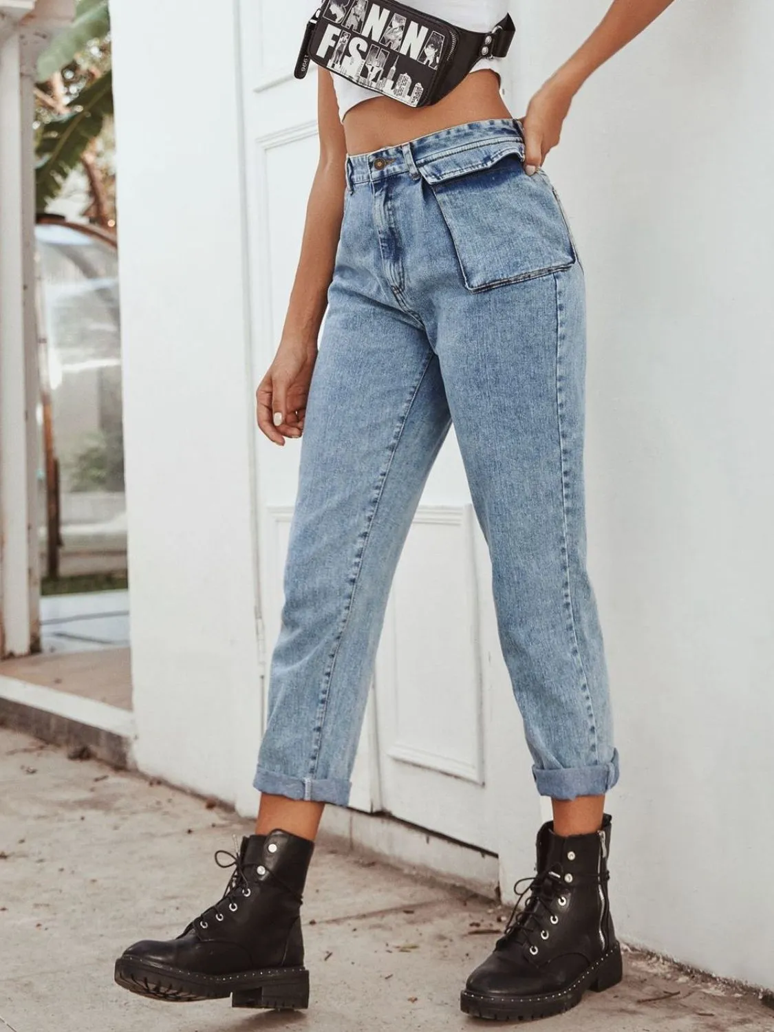 High Waist Straight Leg Jeans sold by Unique Kulture product image thumbnail 4