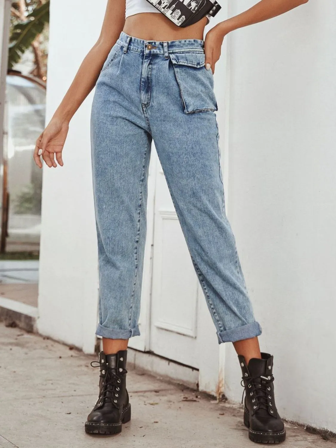 High Waist Straight Leg Jeans sold by Unique Kulture product image thumbnail 3