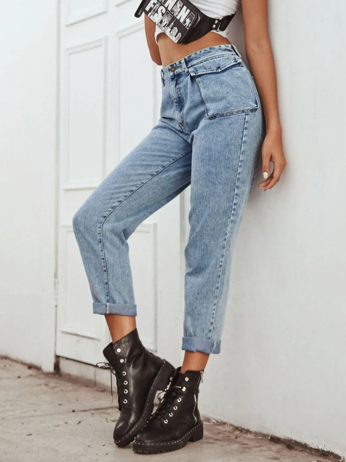 High Waist Straight Leg Jeans sold by Unique Kulture product image thumbnail 2