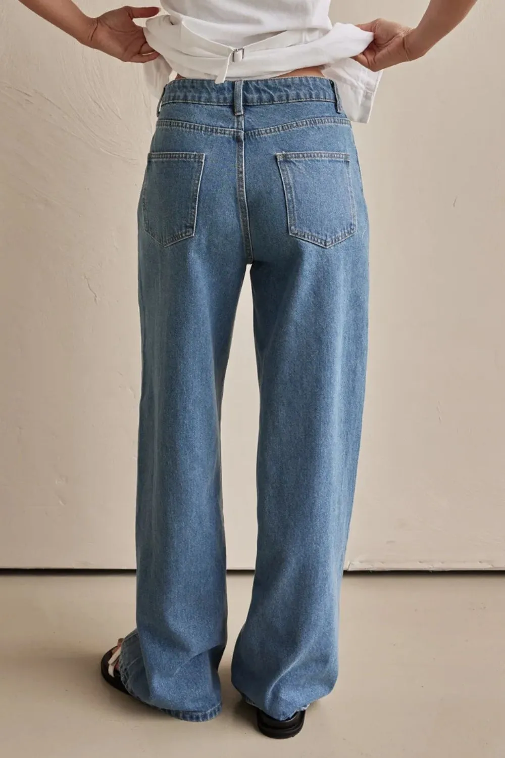 Contrast Straight Leg Jeans with Pockets sold by Unique Kulture product image thumbnail 3