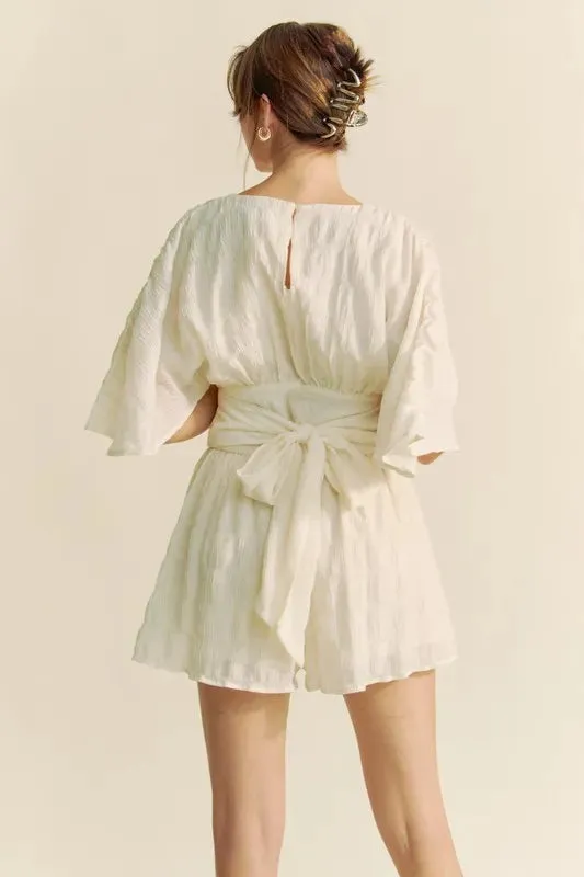 Davi & Dani Batwing Sleeve Waist Belt Romper sold by Unique Kulture product image thumbnail 3