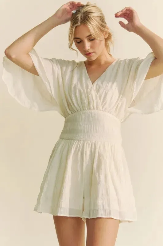 Davi & Dani Batwing Sleeve Waist Belt Romper sold by Unique Kulture product image thumbnail 5