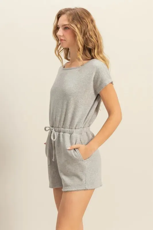 HYFVE Round Neck Short Sleeve Drawstring Waist Romper sold by Unique Kulture product image thumbnail 2