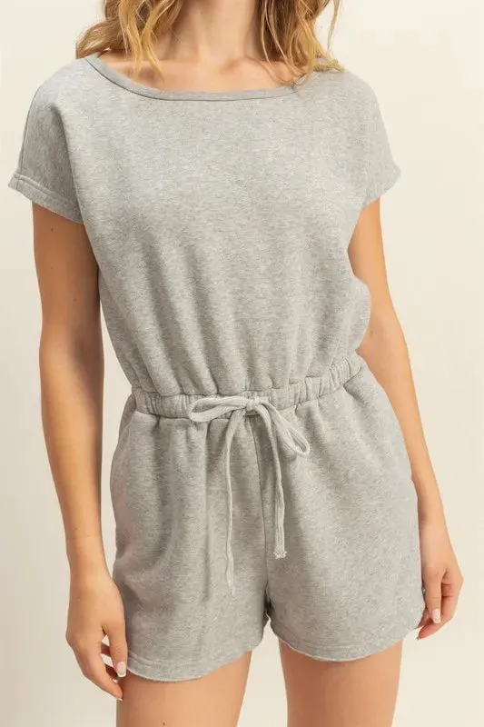 HYFVE Round Neck Short Sleeve Drawstring Waist Romper sold by Unique Kulture product image thumbnail 4