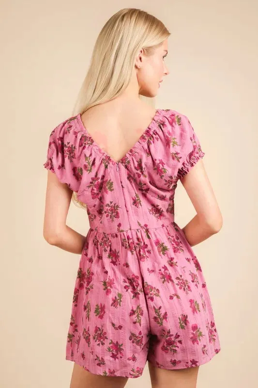 VERY J Floral Printed Ruffle Romper sold by Unique Kulture product image thumbnail 3